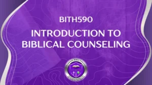 BITH590 INTRODUCTION TO BIBLICAL COUNSELING